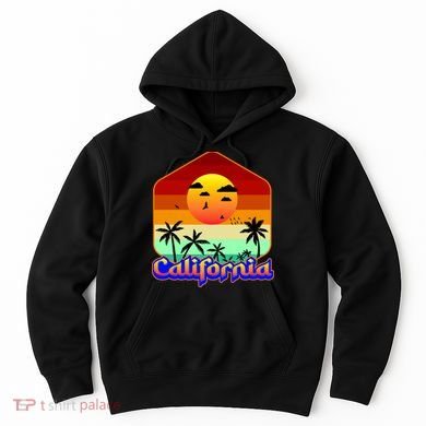 California Retro Beach Sunset Logo Hoodie