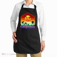 California Retro Beach Sunset Logo Apron thumb 2