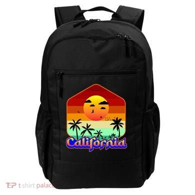 California Retro Beach Sunset Logo Backpack