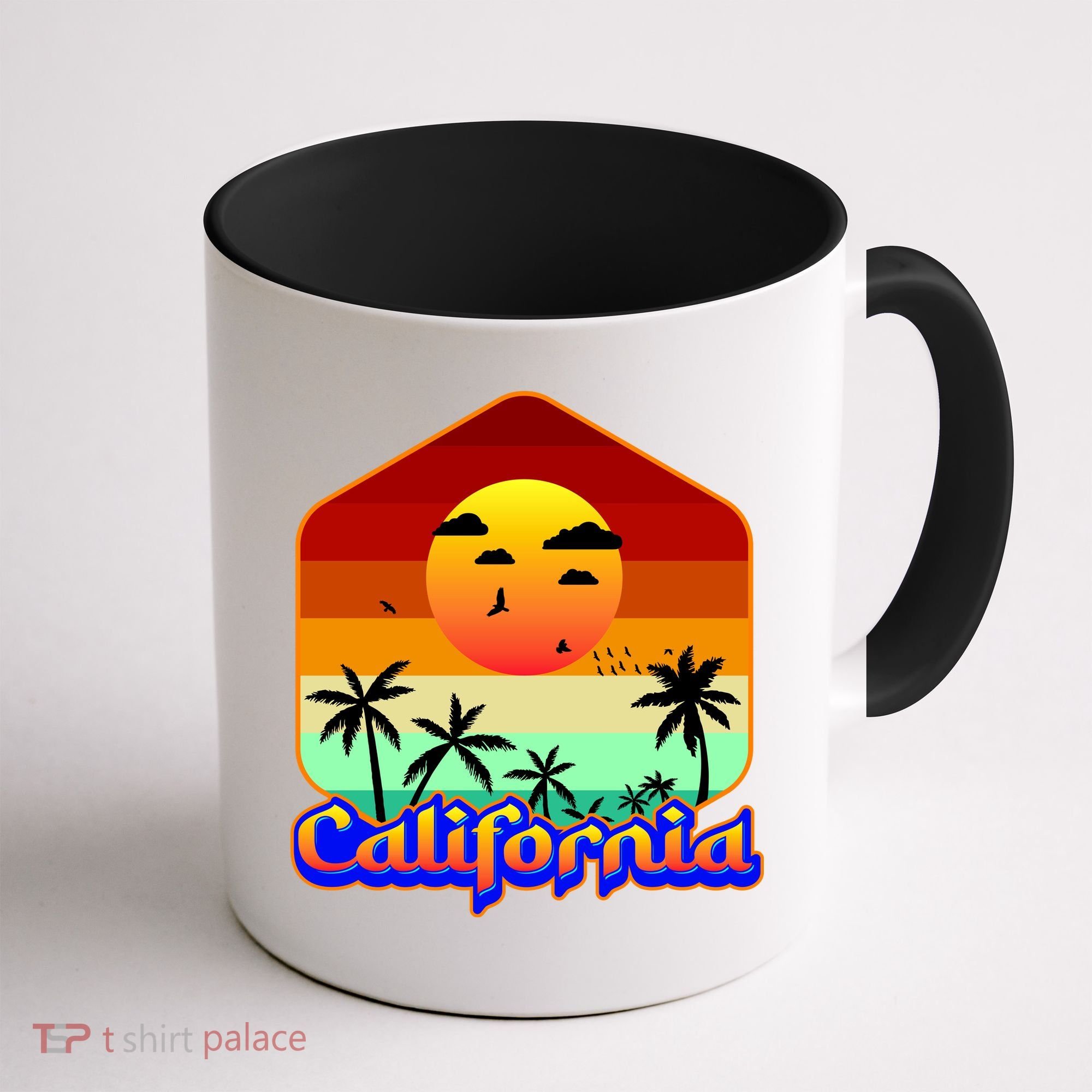 California Retro Beach Sunset Logo Coffee Mug