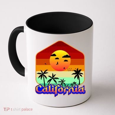 California Retro Beach Sunset Logo Coffee Mug