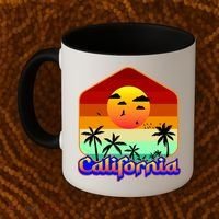 California Retro Beach Sunset Logo Coffee Mug thumb 2