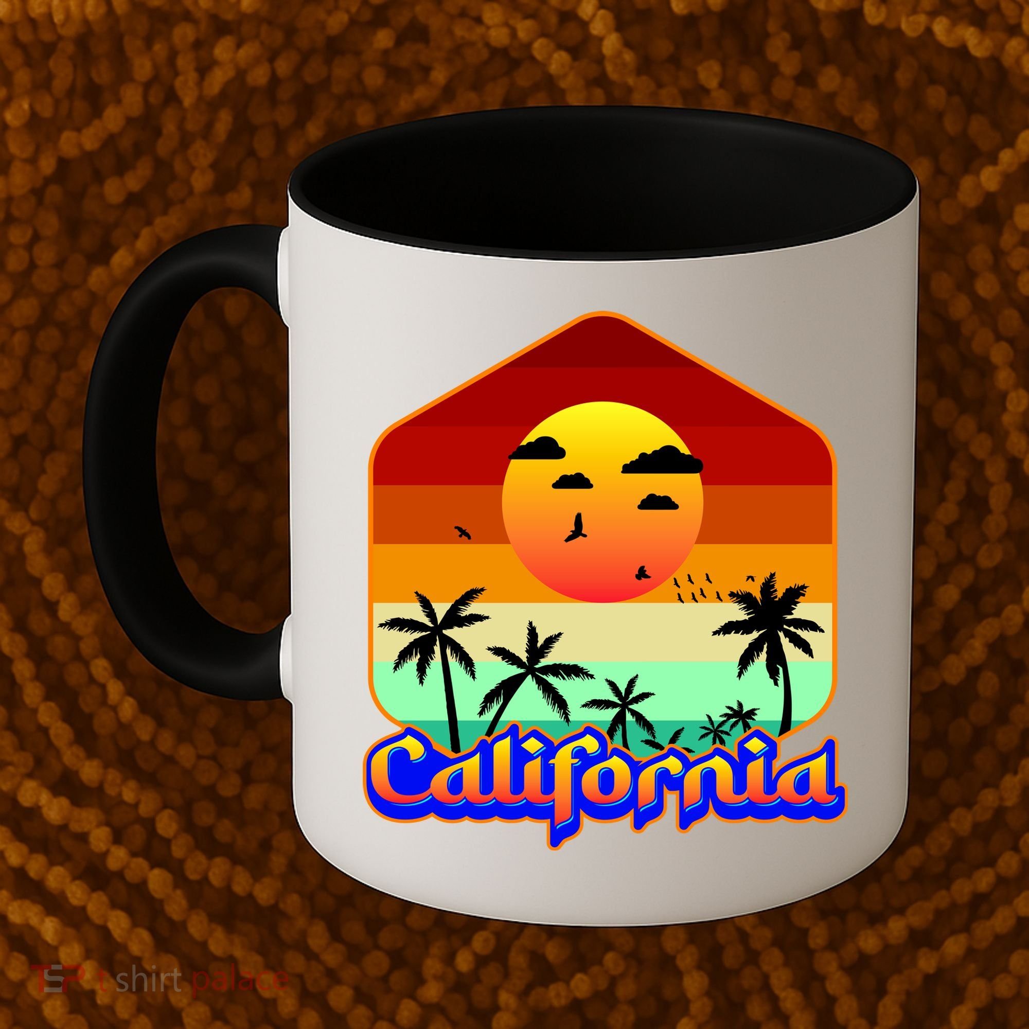California Retro Beach Sunset Logo Coffee Mug