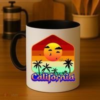 California Retro Beach Sunset Logo Coffee Mug thumb 4