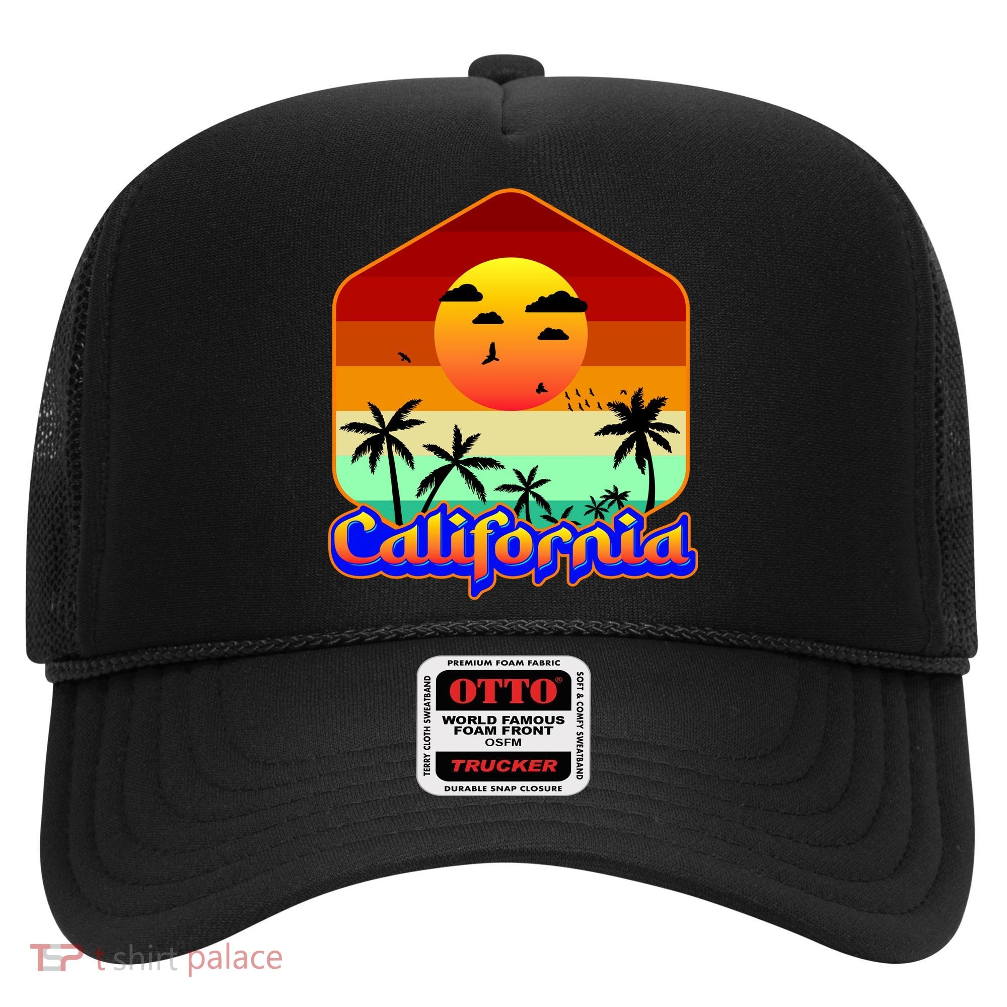 California Retro Beach Sunset Logo Hat