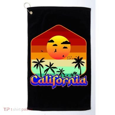 California Retro Beach Sunset Logo Golf Towel