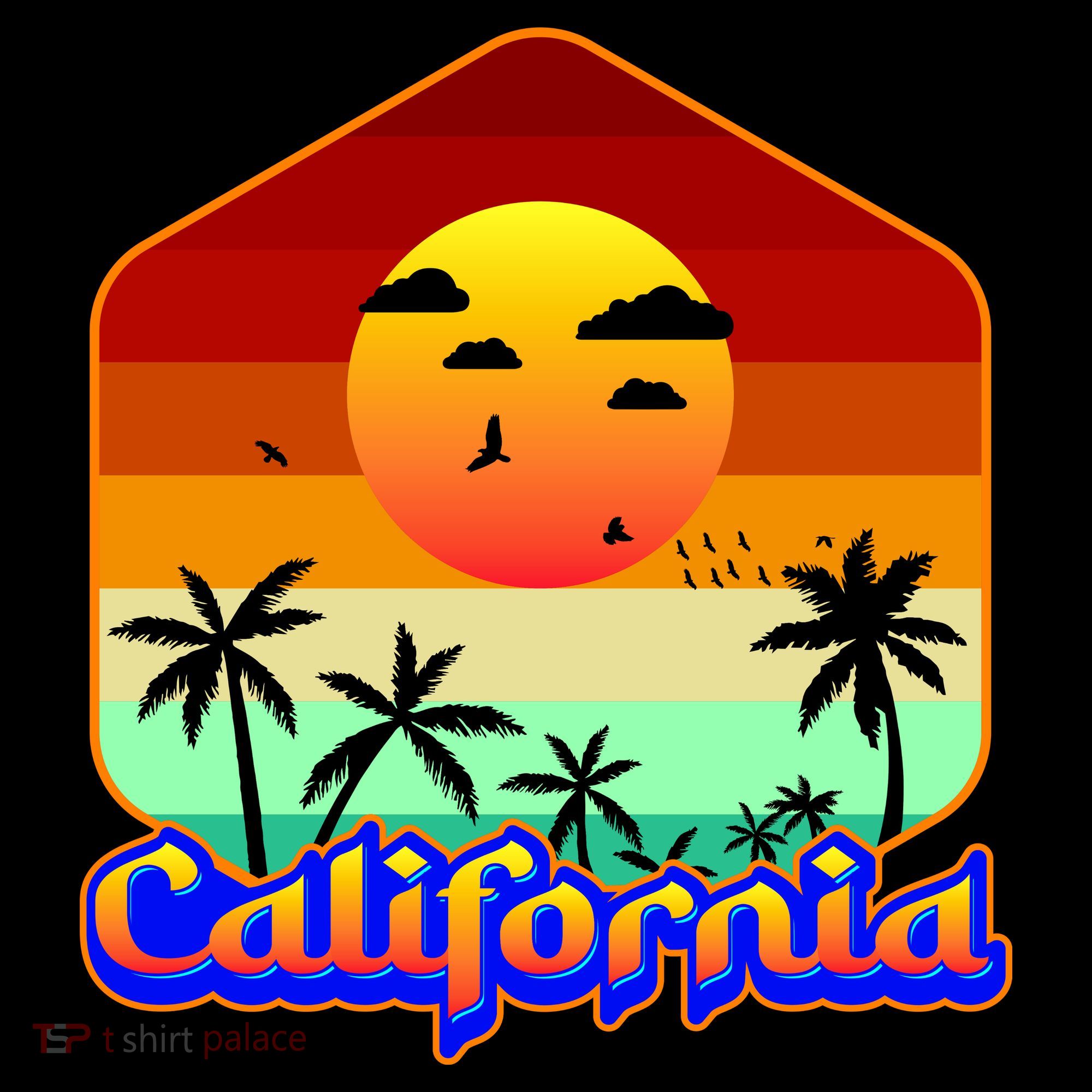 California Retro Beach Sunset Logo Toddler T-Shirt