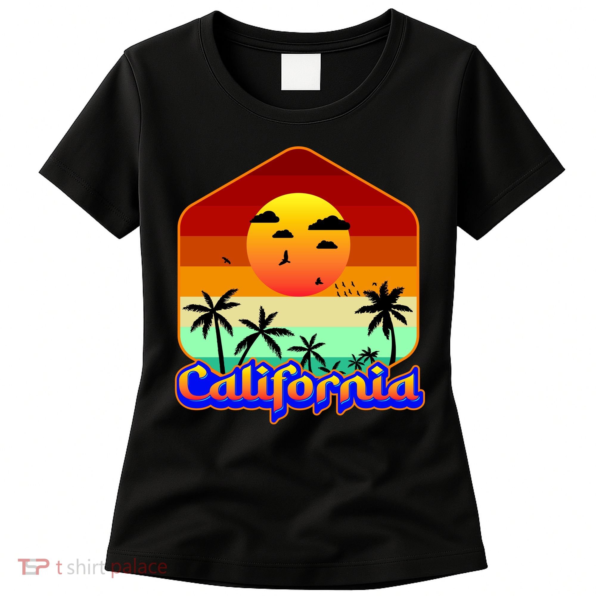 California Retro Beach Sunset Logo Women's T-Shirt