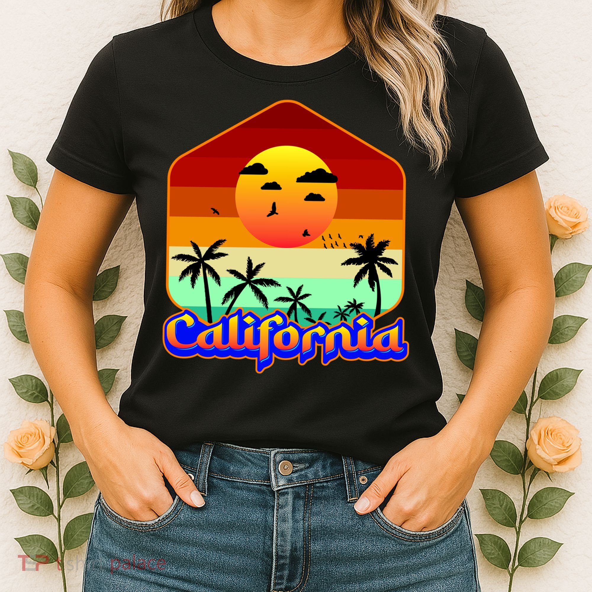 California Retro Beach Sunset Logo Women's T-Shirt