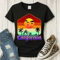 California Retro Beach Sunset Logo Women's T-Shirt thumb 3