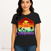 California Retro Beach Sunset Logo Women's T-Shirt thumb 4