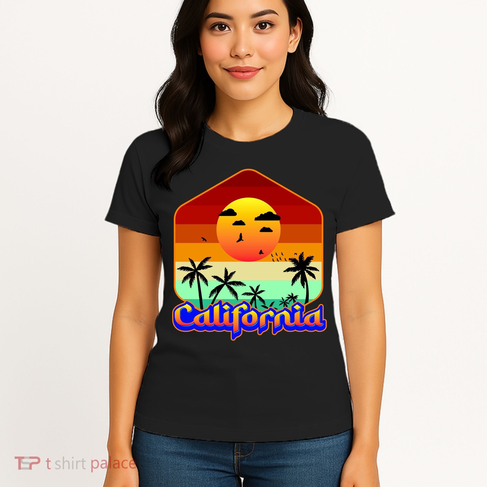 California Retro Beach Sunset Logo Women's T-Shirt