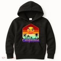 California Retro Beach Sunset Logo Kids Hoodie thumb 0