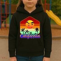 California Retro Beach Sunset Logo Kids Hoodie thumb 3