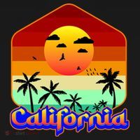 California Retro Beach Sunset Logo Kids Long Sleeve Shirt thumb 2