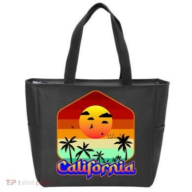 California Retro Beach Sunset Logo Tote Bag