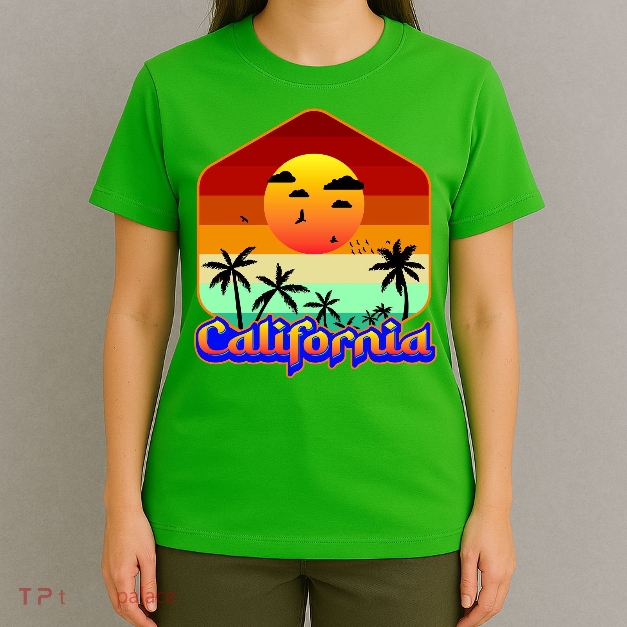 California Retro Beach Sunset Logo T-Shirt