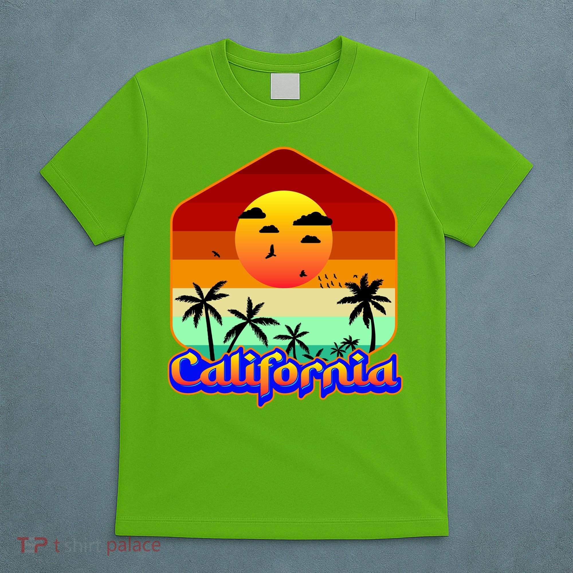 California Retro Beach Sunset Logo T-Shirt