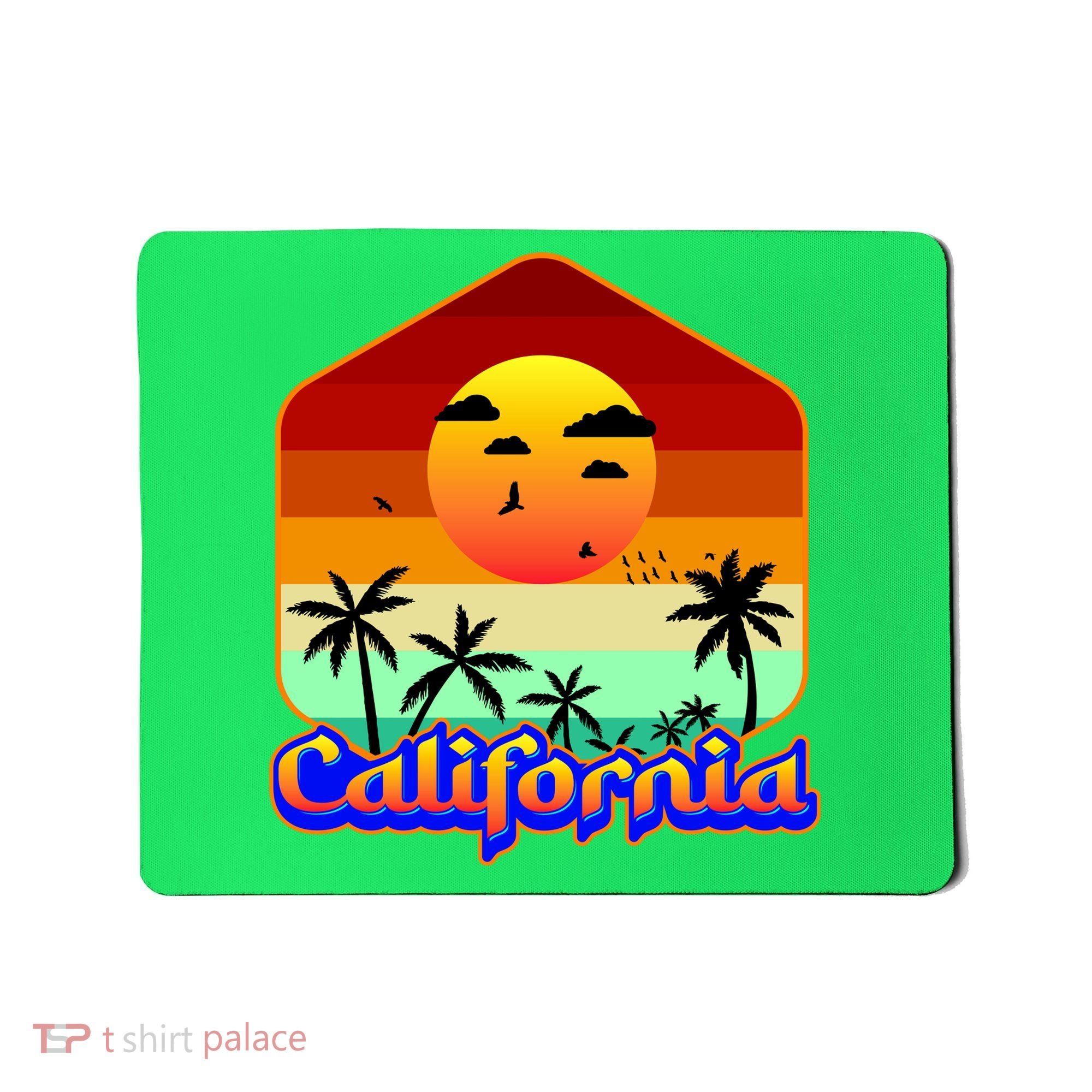 California Retro Beach Sunset Logo Mousepad