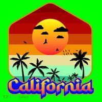California Retro Beach Sunset Logo Mousepad thumb 1