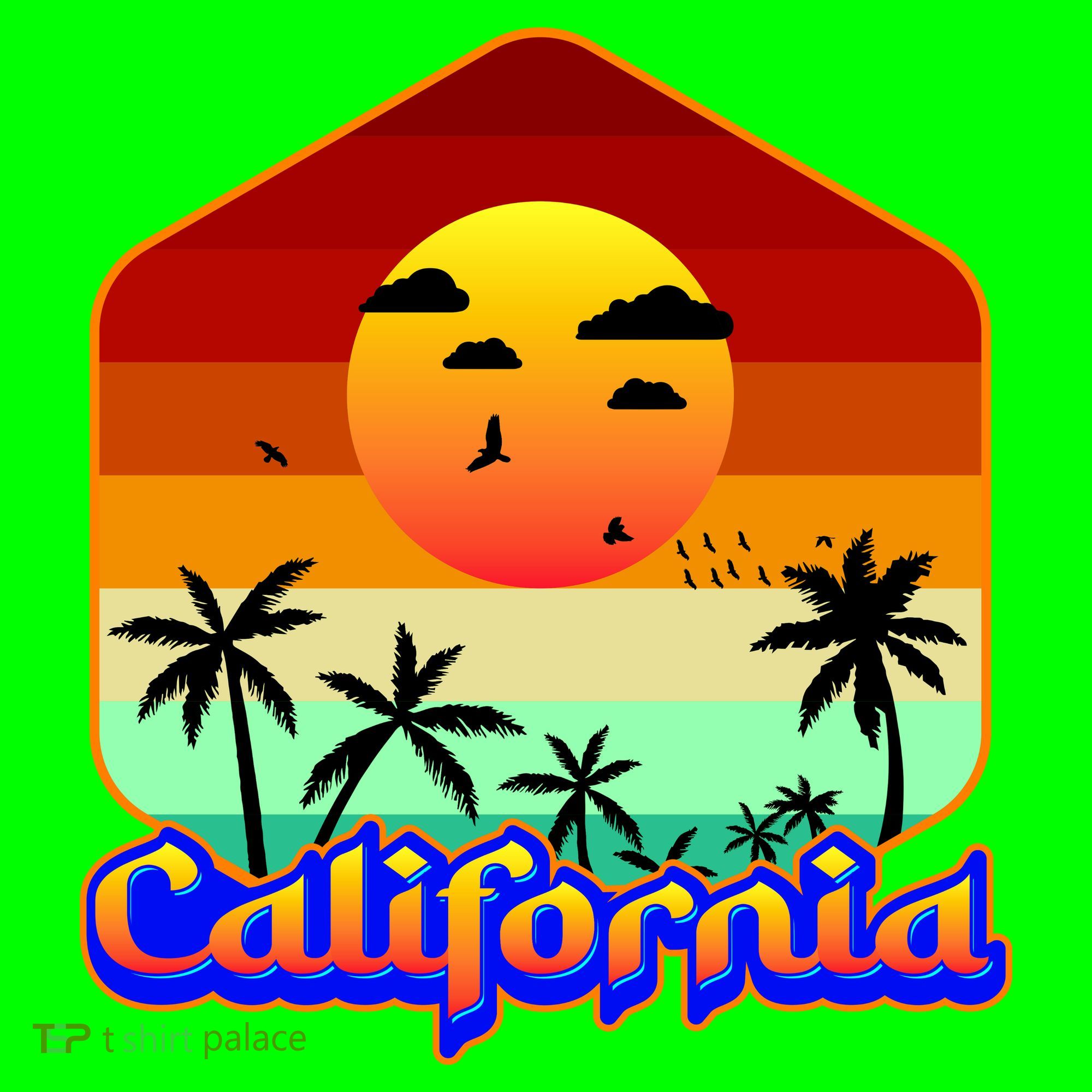California Retro Beach Sunset Logo Mousepad