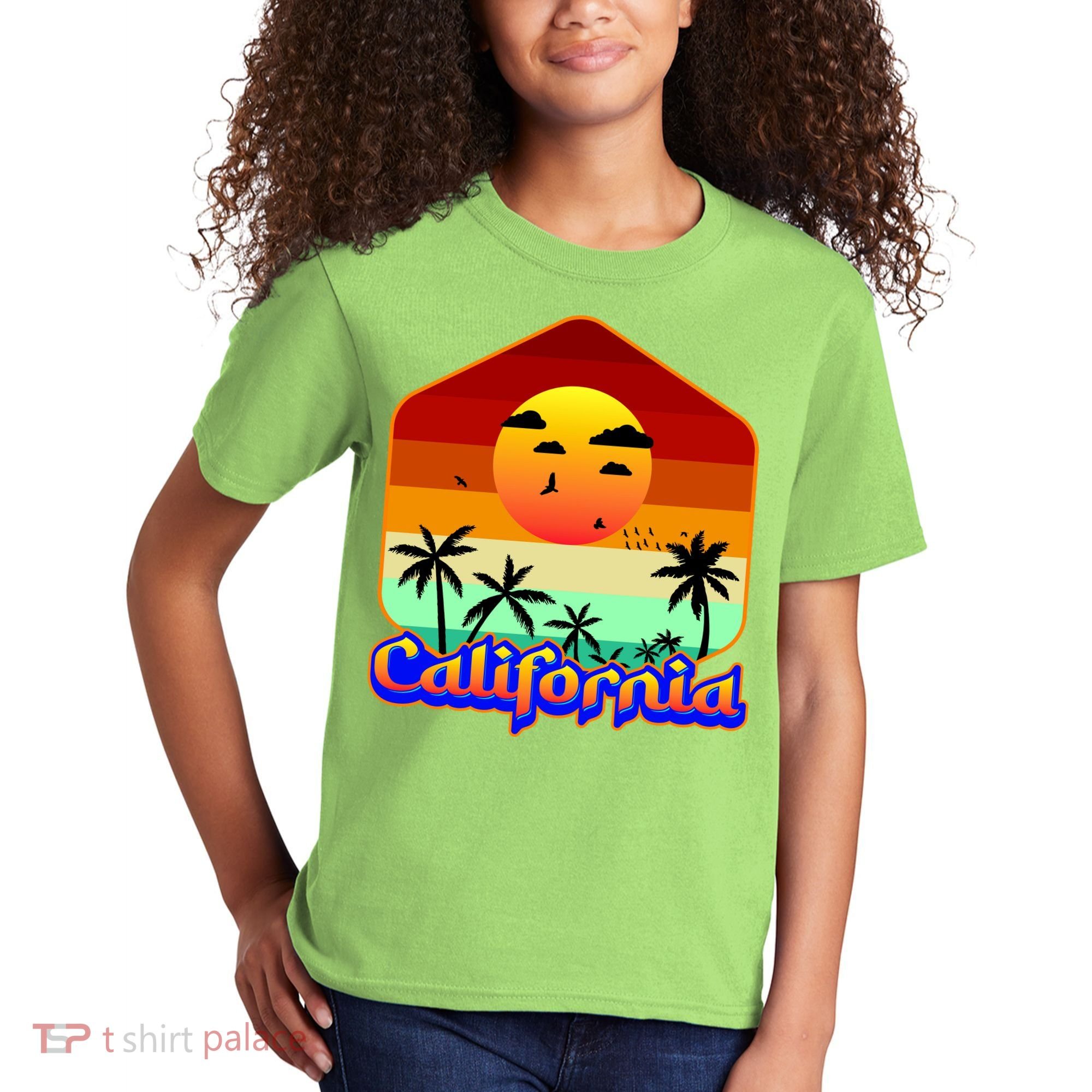 California Retro Beach Sunset Logo Kids T-Shirt