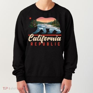 California Republic Bear Cali West Coast Beach Sunset Women's Sweatshirt
