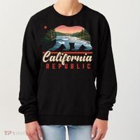 California Republic Bear Cali West Coast Beach Sunset Women's Sweatshirt thumb 0