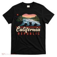 California Republic Bear Cali West Coast Beach Sunset T-Shirt thumb 0