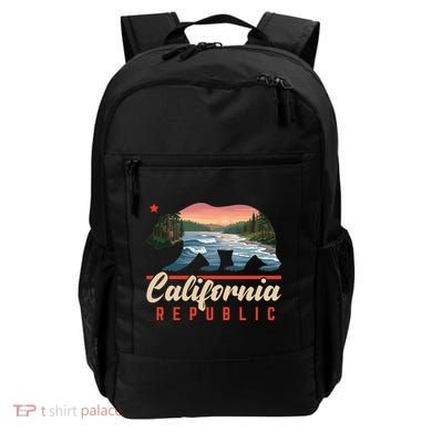 California Republic Bear Cali West Coast Beach Sunset Backpack