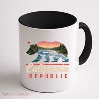 California Republic Bear Cali West Coast Beach Sunset Coffee Mug thumb 1