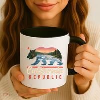 California Republic Bear Cali West Coast Beach Sunset Coffee Mug thumb 3