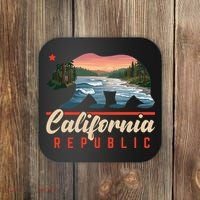 California Republic Bear Cali West Coast Beach Sunset Coaster thumb 0