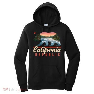 California Republic Bear Cali West Coast Beach Sunset Women's Hoodie