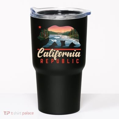 California Republic Bear Cali West Coast Beach Sunset Tumbler