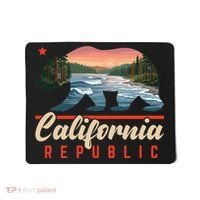 California Republic Bear Cali West Coast Beach Sunset Mousepad thumb 0