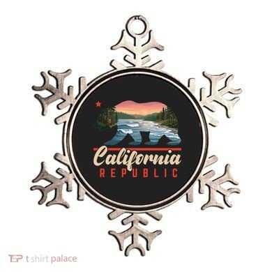 California Republic Bear Cali West Coast Beach Sunset Ornament