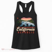 California Republic Bear Cali West Coast Beach Sunset Women's Tank Top thumb 0