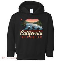 California Republic Bear Cali West Coast Beach Sunset Toddler Hoodie thumb 0