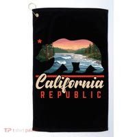 California Republic Bear Cali West Coast Beach Sunset Golf Towel thumb 0