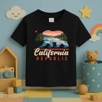 California Republic Bear Cali West Coast Beach Sunset Toddler T-Shirt thumb 3