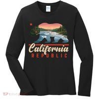 California Republic Bear Cali West Coast Beach Sunset Women's Long Sleeve Shirt thumb 0