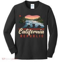 California Republic Bear Cali West Coast Beach Sunset Kids Long Sleeve Shirt thumb 0