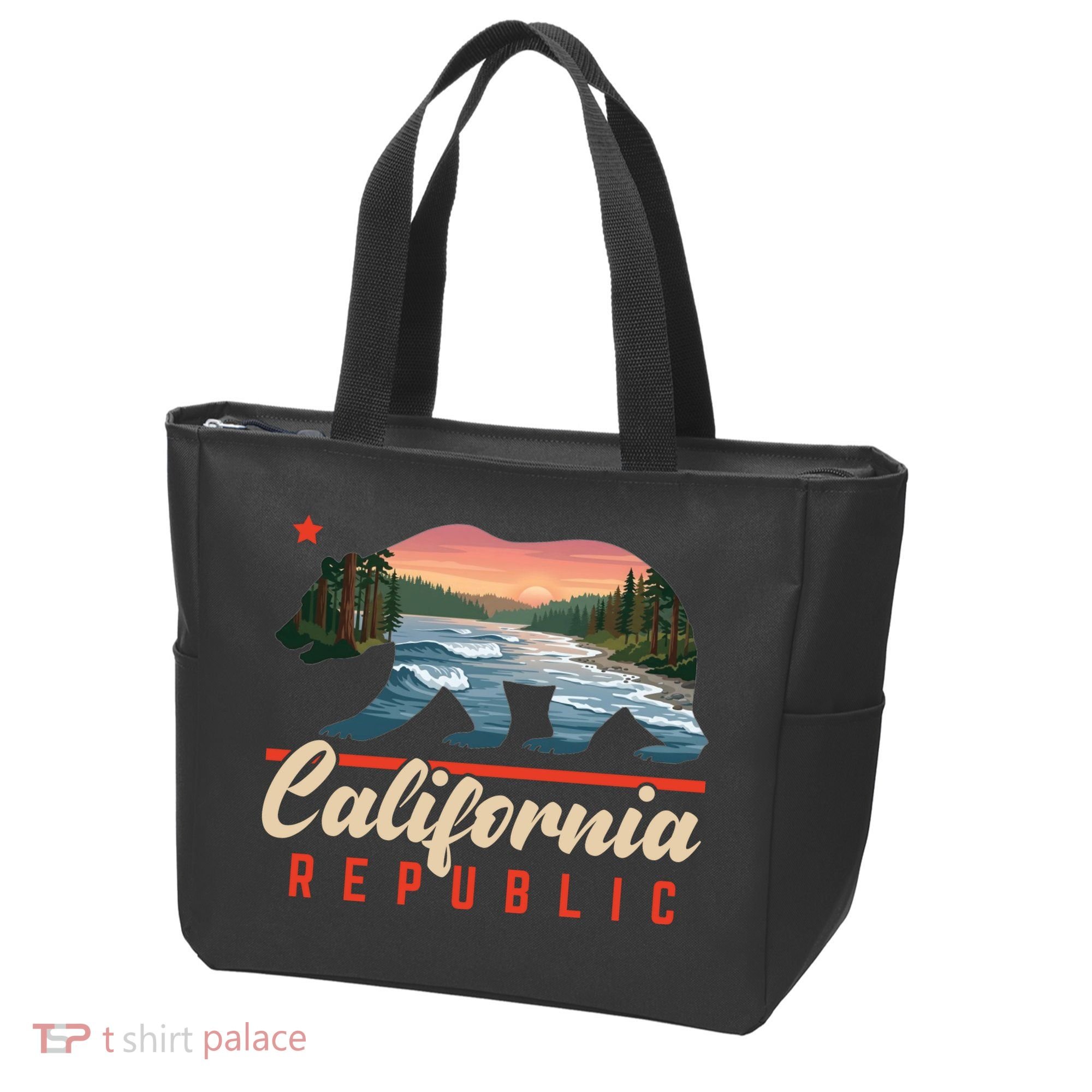 California Republic Bear Cali West Coast Beach Sunset Tote Bag