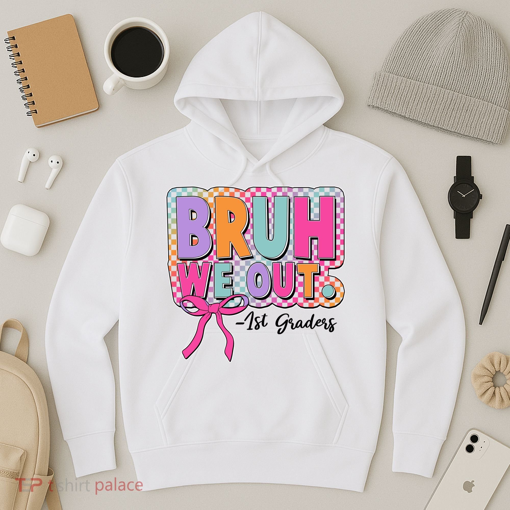 Cute Retro Bruh We Out First Graders Hoodie