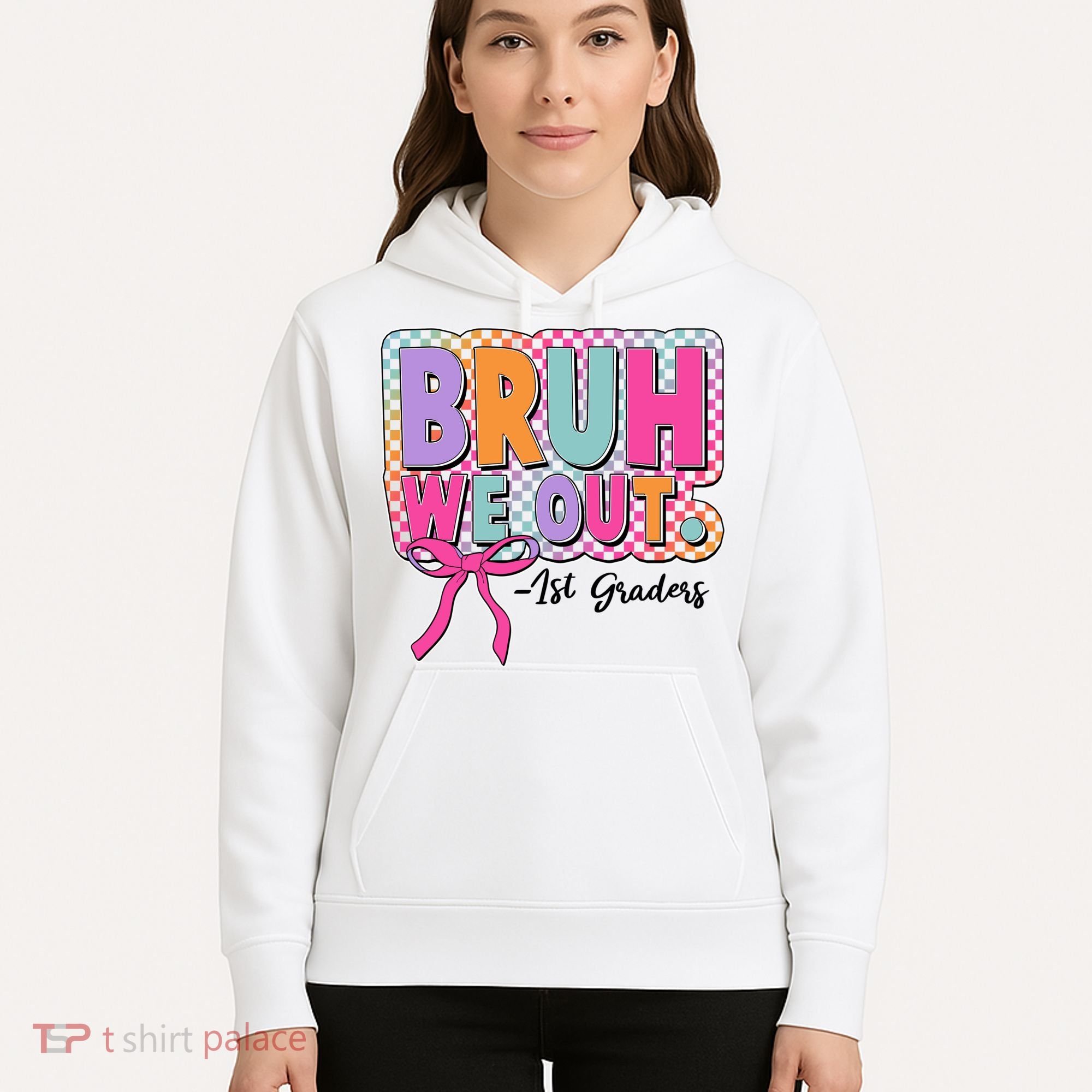 Cute Retro Bruh We Out First Graders Hoodie