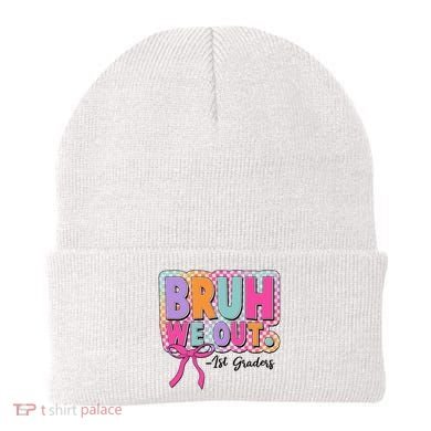 Cute Retro Bruh We Out First Graders Beanie