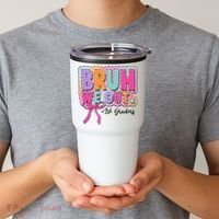Cute Retro Bruh We Out First Graders Tumbler thumb 2