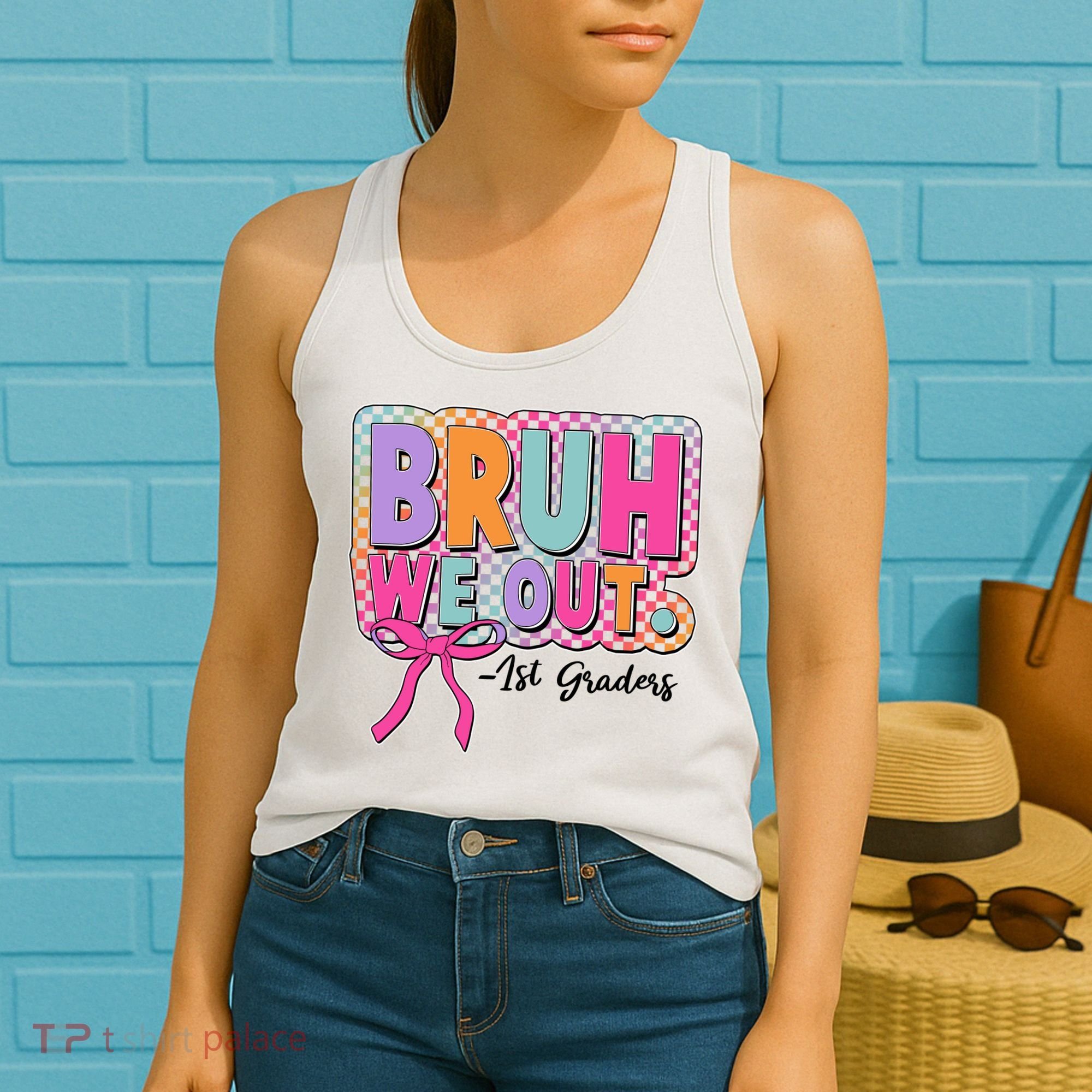 Cute Retro Bruh We Out First Graders Women's Tank Top