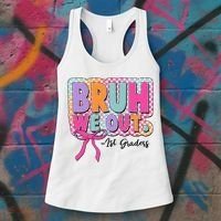 Cute Retro Bruh We Out First Graders Women's Tank Top thumb 3
